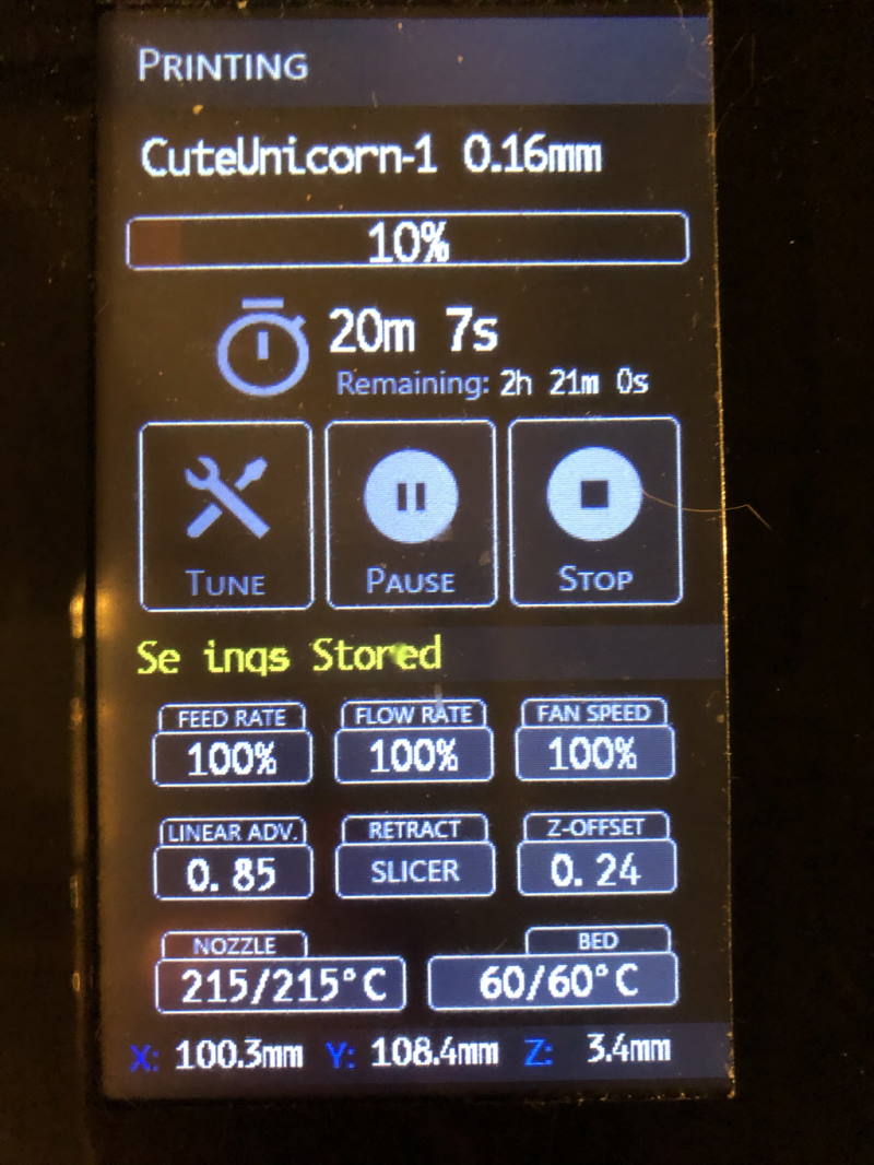 Remaining time display on the Creality CR-6 SE